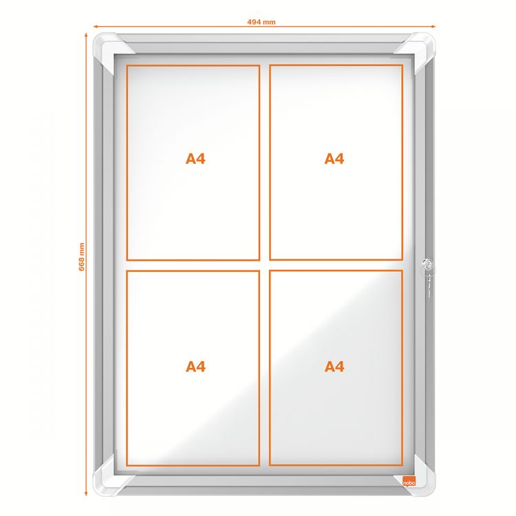 Nobo 1902577 Premium Plus External Glazed Case Magnetic 4 x A4