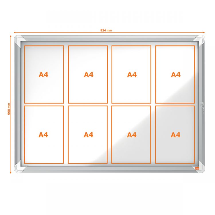 Nobo 1902579 Premium Plus External Glazed Case Magnetic 8 x A4