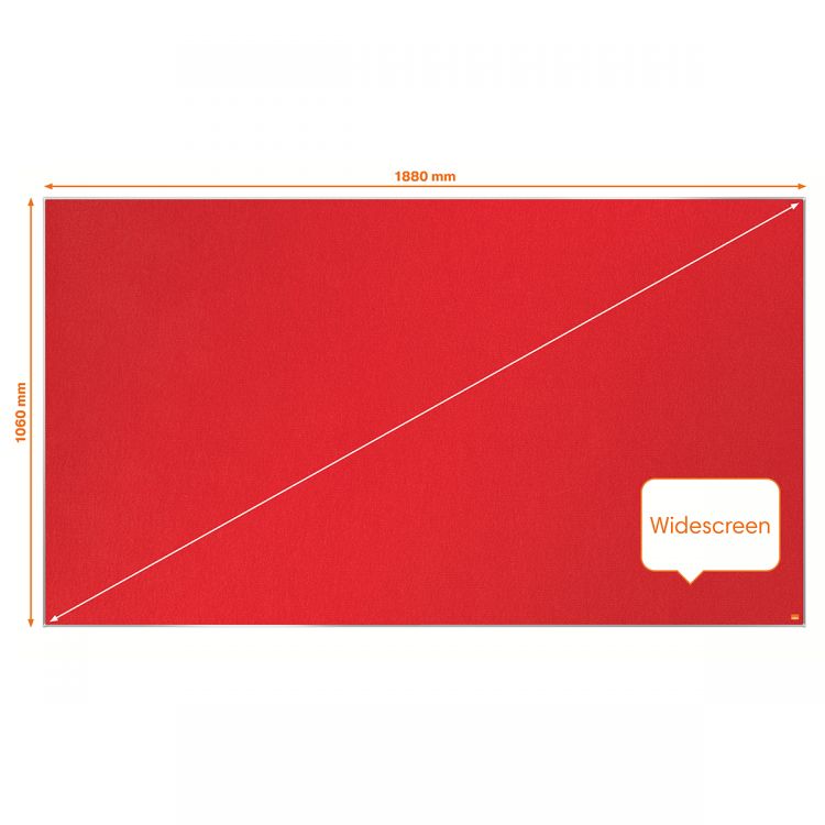 Nobo 1915423 Impression Pro 1880x1060mm Widescreen Red Felt Notice Board