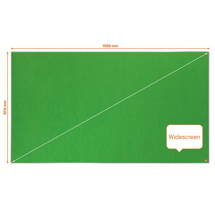 Nobo 1915427 Impression Pro 1550x870mm Widescreen Green Felt Notice Board