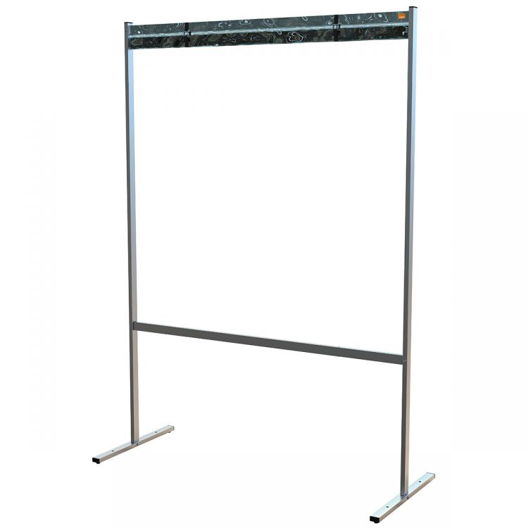 Nobo 1915551 Premium Plus Clear PVC Free Standing Protective Divider Screen 1480x2060mm