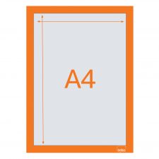 Nobo 1915695 Self-adhesive Magnetic Poster Frame A4 Orange