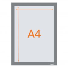 Nobo 1915696 Self-adhesive Magnetic Poster Frame A4 Silver