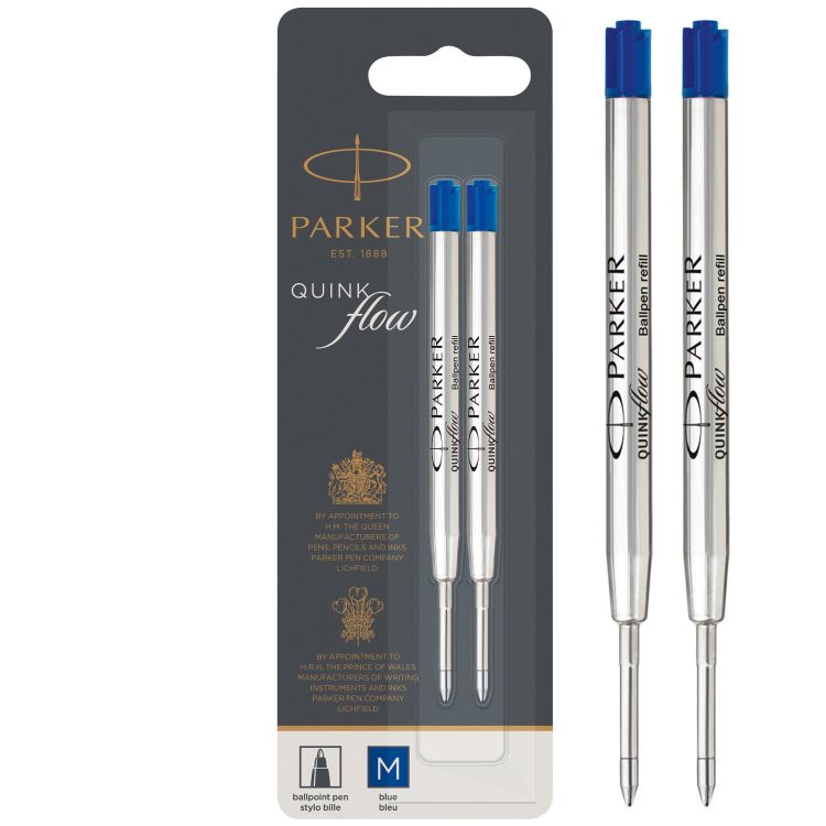 Parker 1950373 Quinkflow Ball Pen Refill Blue Ink Medium Box of 12