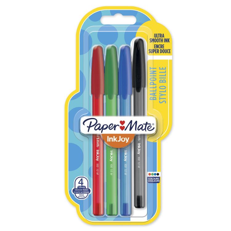 Paper Mate Inkjoy 12 Pack 100ST Ballpoint Pens Pack of 4 Assorted Colours