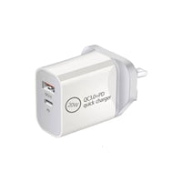 Prevo QC70 20W Dual Port USB-C Fast Charger PD 3.0 QC 3.0 UK