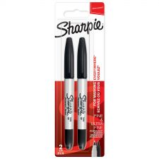 Sharpie Permanent Marker Pack of 12 Twin packs Black Twin Tip Permanent Markers