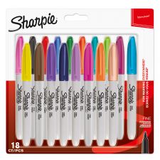 Sharpie 1996112 Permanent Assorted colour Markers Fine Point Pack of 18