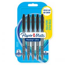 Paper Mate 2027751 Flexgrip 5 pack Black ink Retractable Ball Pen