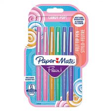 Paper Mate 2028899 6 Pack Assorted colours Flair Candy Pop Felt Pens Box of 12 packs