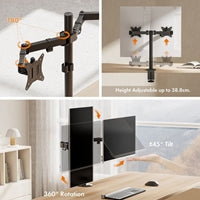 VonHaus Dual Monitor Stand Steel Desk Mount 13-32