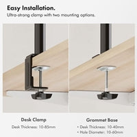 VonHaus Dual Monitor Stand Steel Desk Mount 13-32