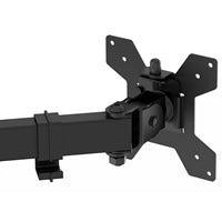 GameMax Dual Monitor Arm Stand LCD Desk Mount Freestanding For Two 13 Inch To 27 Inch Monitors, VESA Dimensions Of 75x75 mm or 100x100 mm, 180 Degrees Swivel, Black