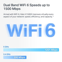 Mercusys Halo H1500X AX1500 Mesh Wi-Fi 6 System - 3 Pack 6000 Sq Ft