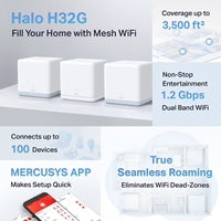 Mercusys Halo H32G AC1200 Mesh WiFi System - 3 Pack Gigabit