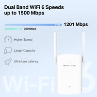 Mercusys ME60X AX1500 Dual-Band Wi-Fi 6 Range Extender - Gigabit