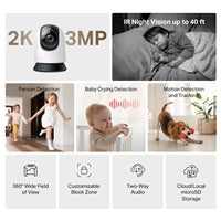 Mercusys MC210 2K Pan/Tilt Wi-Fi Security Camera - 360° Indoor