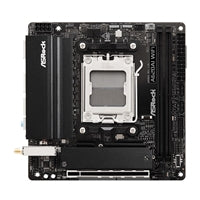 ASRock A620AI WIFI Mini-ITX motherboard with AMD AM5 socket, 2x DDR5 slots, 1x M.2 socket, and HDMI port.