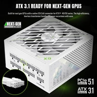 GAMEMAX GX-850 Pro 850W Modular Gold PSU ATX3.1 PCIe 5.0 White