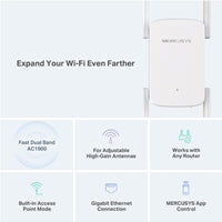 Mercusys ME50G AC1900 Dual Band WiFi Range Extender - UK Plug