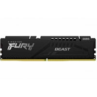 Kingston FURY Beast 32GB DDR5 RAM kit with black heat spreader, 6400MT/s, featuring two 16GB modules.