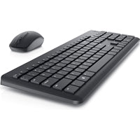 Dell KM3322W-R wireless keyboard and mouse set, black, QWERTY UK layout, 2.4GHz wireless connection.