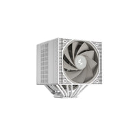 DeepCool ASSASSIN VC ELITE WH CPU cooler with a sleek white design and large fan for efficient cooling.