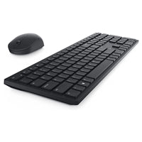Dell KM5221W wireless keyboard and mouse set, QWERTY UK layout, black, 2.4GHz connectivity.
