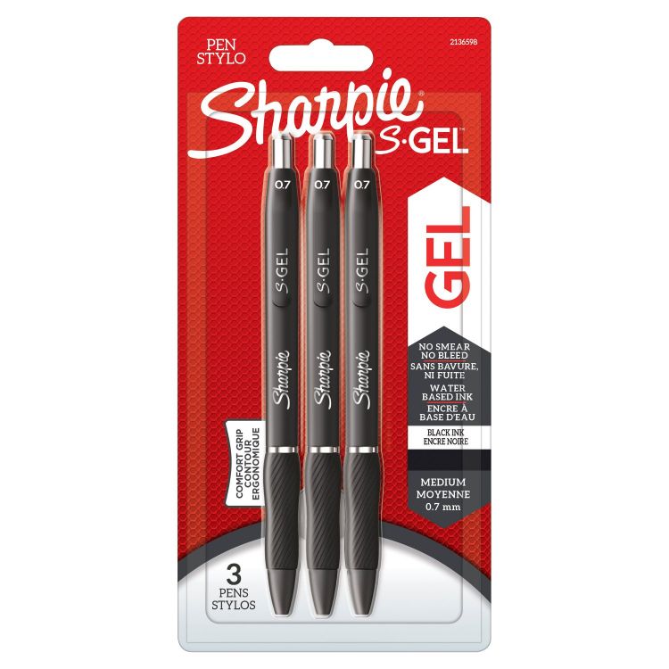 Sharpie Gel Pens 0.7mm Black pack of 3
