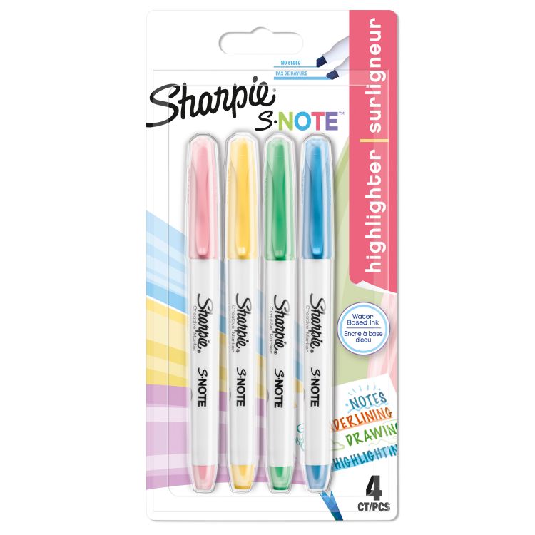 Sharpie 2138234 S-Note Chisel Tip Creative Markers Pack of 4