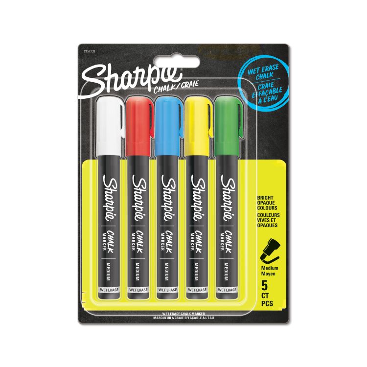Sharpie 2157733 Sharpie Chalk Marker Assorted Blister Pack of 5