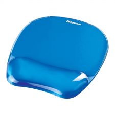 Fellowes 91141 Crystal Gel Mousepad Wrist Support Blue
