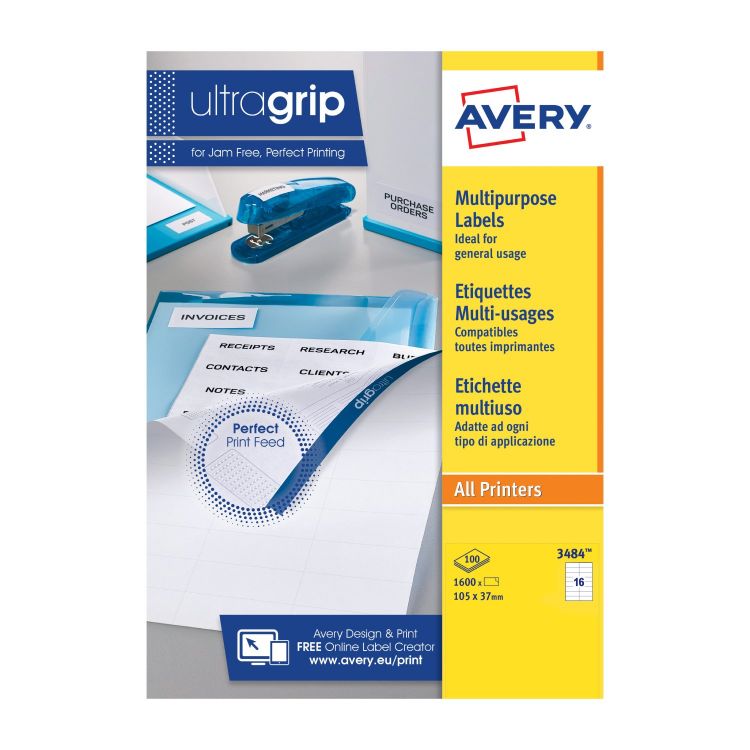 Avery 3484 Multipurpose Labels 100 sheets - 16 Label per Sheet
