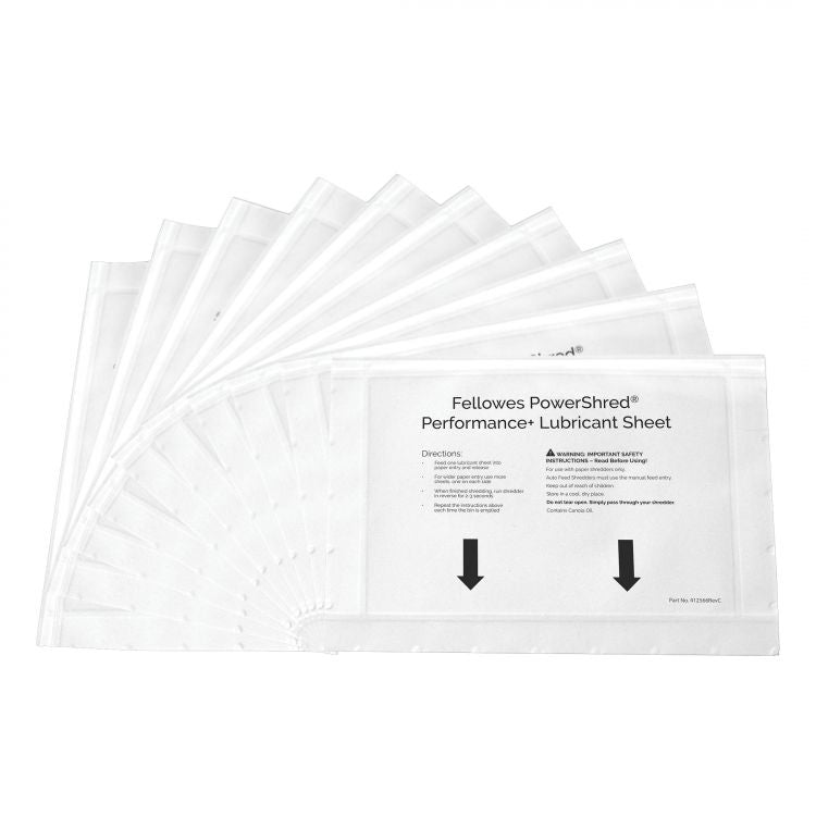 Fellowes Performance+ Shredder Lubricant Sheets x10