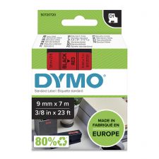 Dymo 40917 D1 9mm x 7m Black on Red Tape