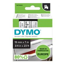 Dymo 45800 19mm x 7m Black on Clear Tape