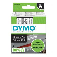 Dymo 45803 D1 19mm x 7m Black on White Tape
