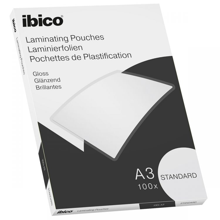 Ibico Basics A3 Gloss Laminating Pouches Standard - Pack of 100