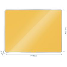 Leitz Cosy Magnetic Glass Whiteboard 60 x 40 cm Warm Yellow
