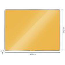 Leitz Cosy Magnetic Glass Whiteboard 80 x 60 cm Warm Yellow