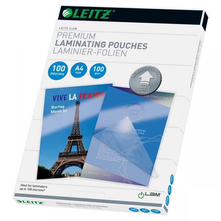 Leitz 74800000 A4 UDT iLAM 100 Micron Pouch 100Pk