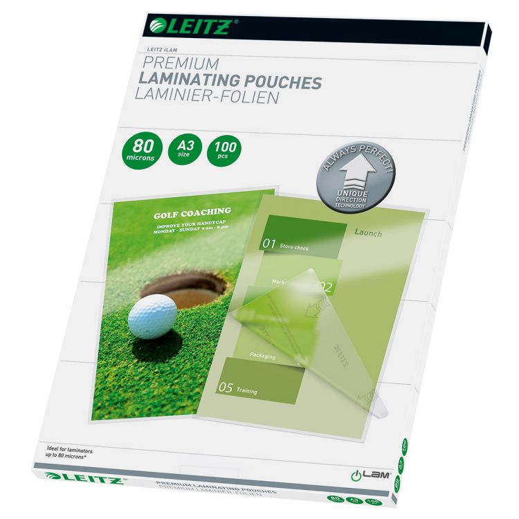 Leitz 74850000 A3 UDT iLAM 2 x 80 Micron Pouch 100Pk