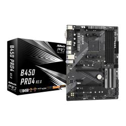 ASRock B450 PRO4 R2.0 ATX Motherboard AM4 DDR4 Dual M.2 USB 3.2