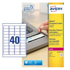 Avery L6145-20 NoPeel Labels 20 sheets - 40 Labels per Sheet