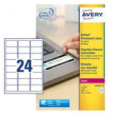 Avery L6146-20 NoPeel Labels 20 sheets - 24 Labels per Sheet