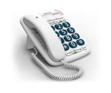 BT Big Button 200 corded telephone with large buttons and a classic design in black.