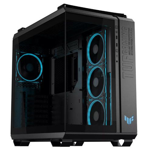 Asus TUF Gaming GT502 Horizon ARGB Case w/ Glass Front & Side, ATX, Dual Chamber, Modular Design, 4x ARGB Fans, USB-C 20Gbps, Carry Handles, Black