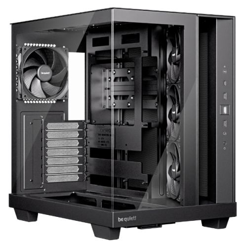 Be Quiet! Light Base 500 black gaming case with glass front, side panels, and 4x Pure Wings 3 fans