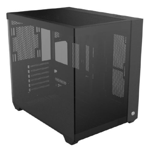 Cooler Master CD600 Gaming Case w/ Glass Side & Front, ATX, 6x ARGB Fans, USB-C, Asus BTF Compatible, Black