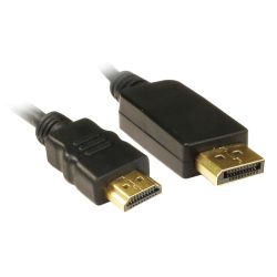 Jedel DisplayPort to HDMI male converter cable, 1.8 metres, black, designed for high-quality video transmission.